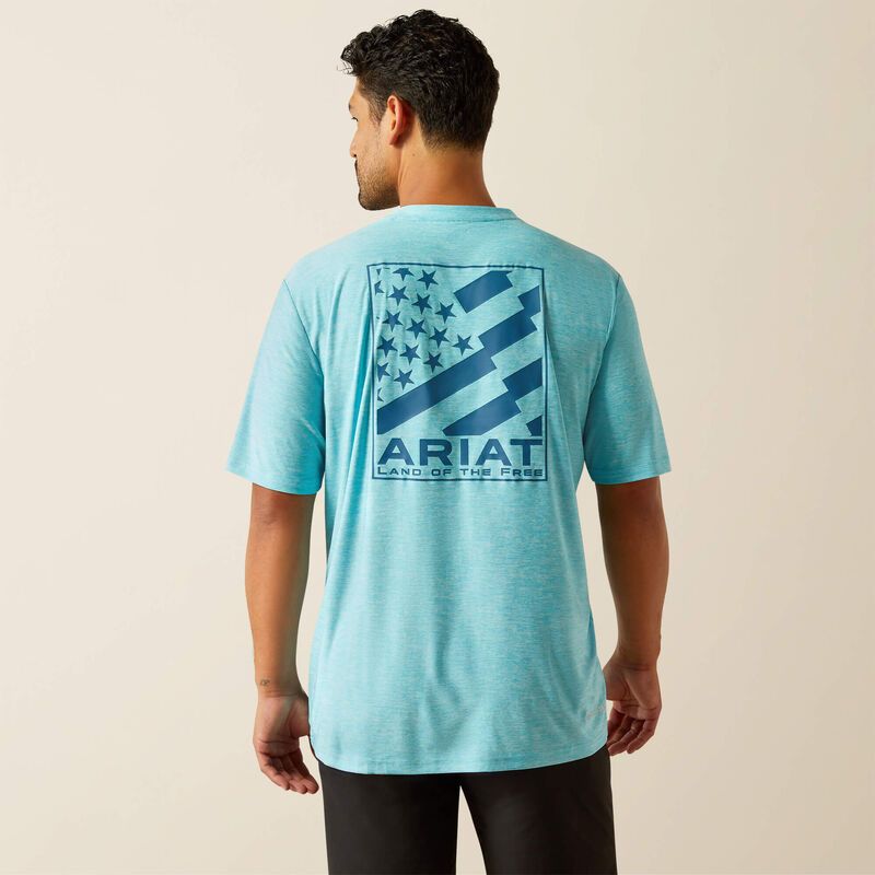 10054761 ARIAT DIAGONAL FLAG CHARGER T-SHIRT