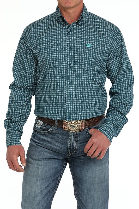 CINCH GEOMETRIC PRINT BUTTON DOWN WESTERN SHIRT