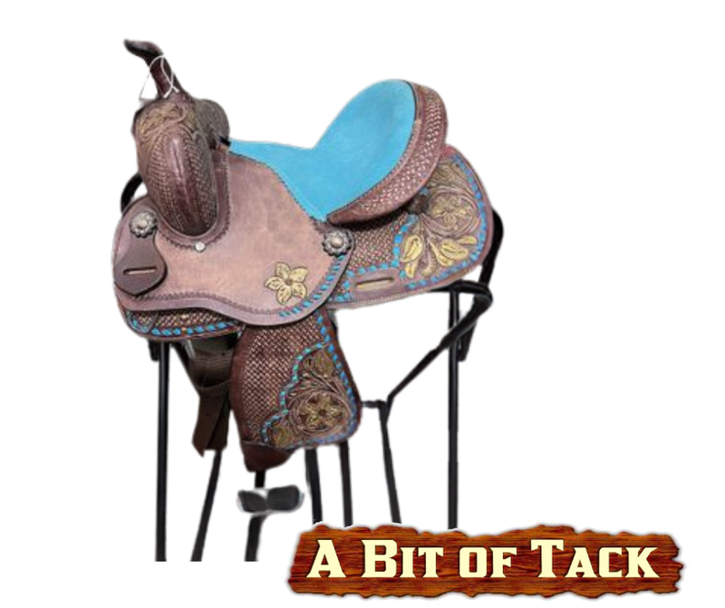12” Blue Gold Pony Barrel Saddle