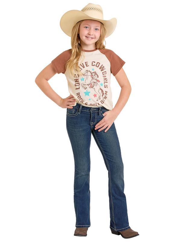 ROCK &amp; ROLL COWHIDE EMBROIDERED BOOTCUT JEAN
