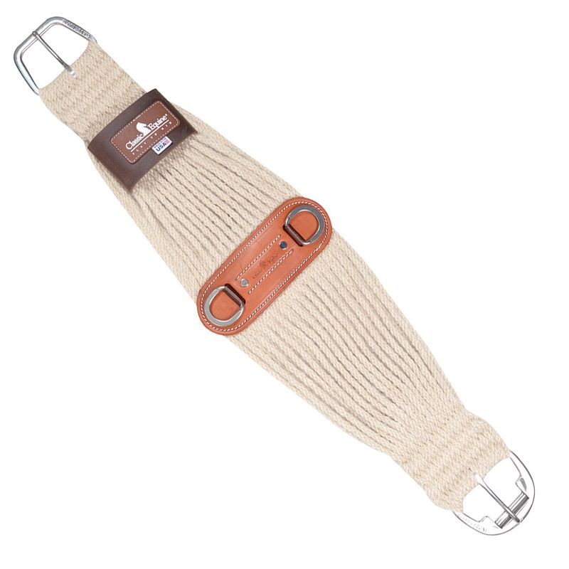 CLASSIC EQUINE MOHAIR CINCH WITH LEATHER CENTER, 27-STRAND ROPER