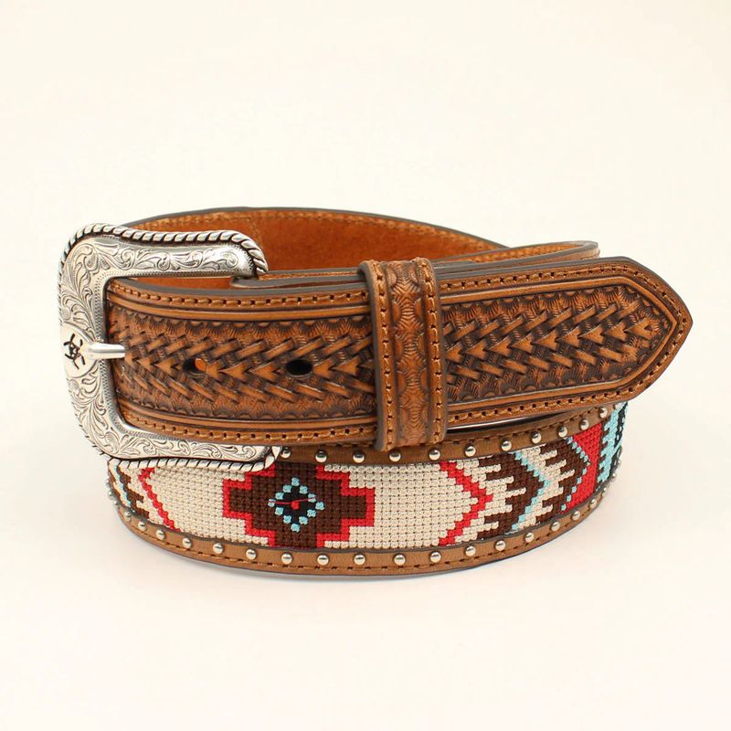 ARIAT EMBOSSED LEATHER BELT
