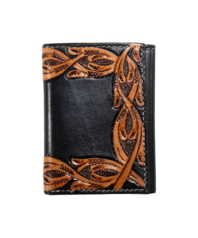 NOCONA TOOLED SCROLL TRIFOLD WALLET