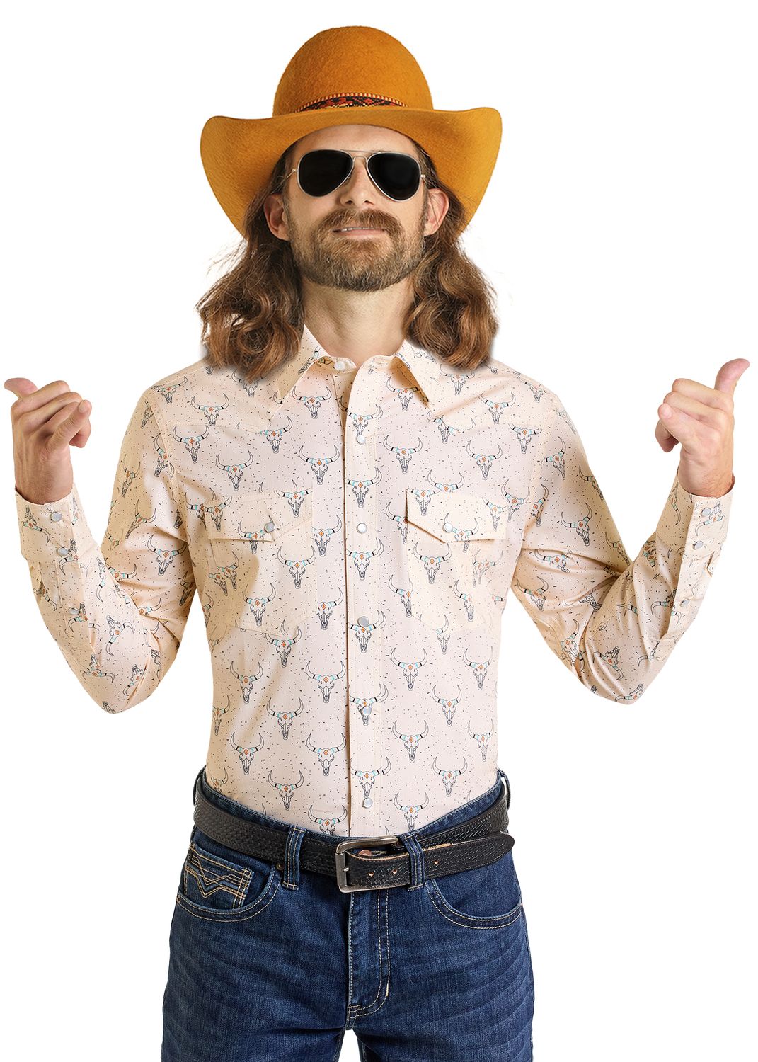 ROCK &amp; ROLL LONGHORN SNAP WESTERN SHIRT