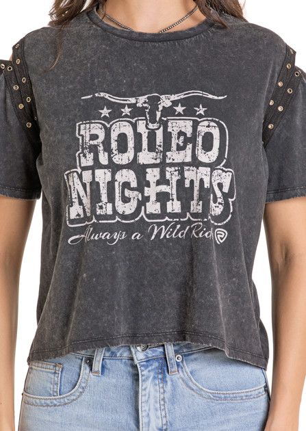 ROCK &amp; ROLL GROMMET GRAPHIC TEE