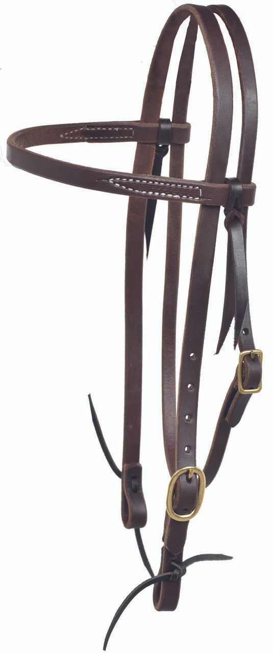 BERLIN CUSTOM LEATHER HEAVY OILED SINGLE ADJUSTMENT BROWBAND HEADSTALL