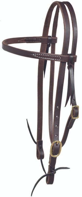 BERLIN CUSTOM LEATHER HEAVY OILED SINGLE ADJUSTMENT BROWBAND HEADSTALL