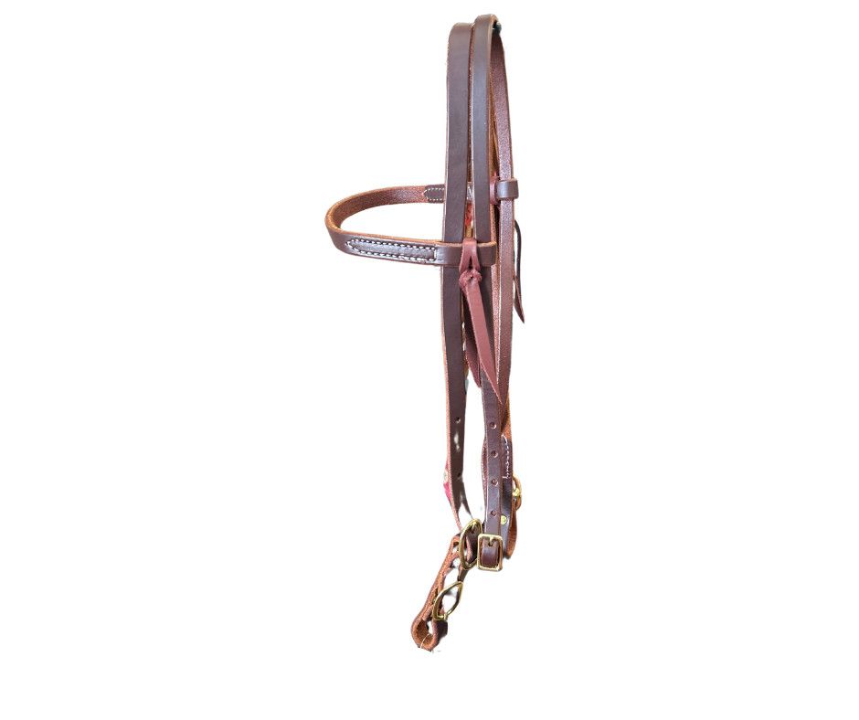 BERLIN CUSTOM LEATHER OILED BROWBAND HEADSTALL WITH BUCKLE