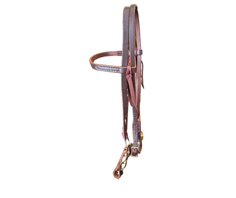 BERLIN CUSTOM LEATHER OILED BROWBAND HEADSTALL WITH BUCKLE