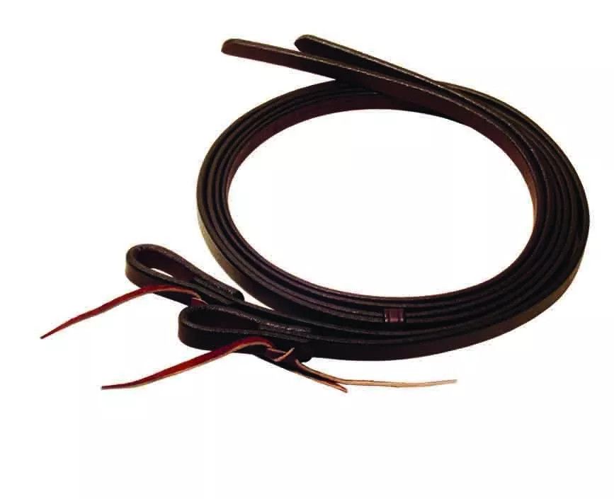 BERLIN CUSTOM LEATHER DARK OILED WATERLOOP SPLIT REINS, 1/2&quot;X7&#39;