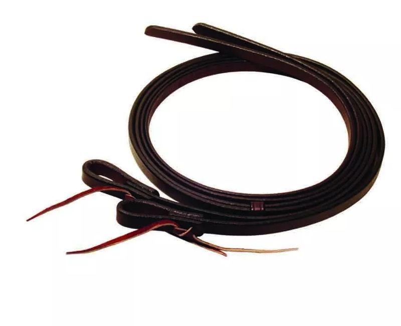 BERLIN CUSTOM LEATHER DARK OILED WATERLOOP SPLIT REINS, 1/2&quot;X7&#39;