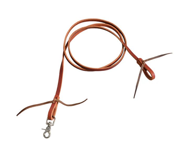 BERLIN CUSTOM LEATHER PONY HARNESS LEATHER ROPING REINS, 1/2&quot; x 6&#39;