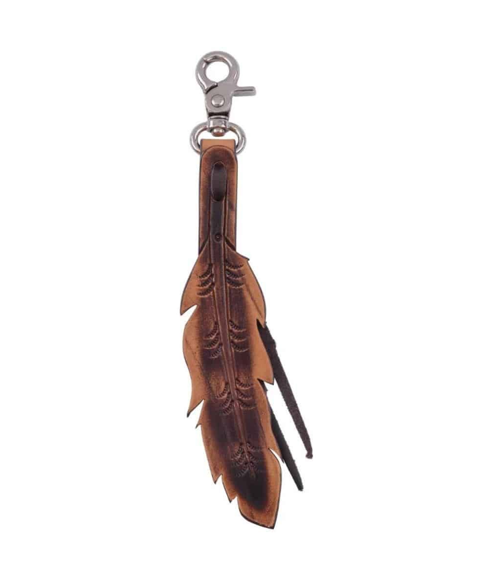 CIRCLE Y FEATHER SADDLE CHARM