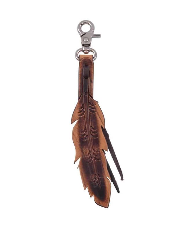 CIRCLE Y FEATHER SADDLE CHARM