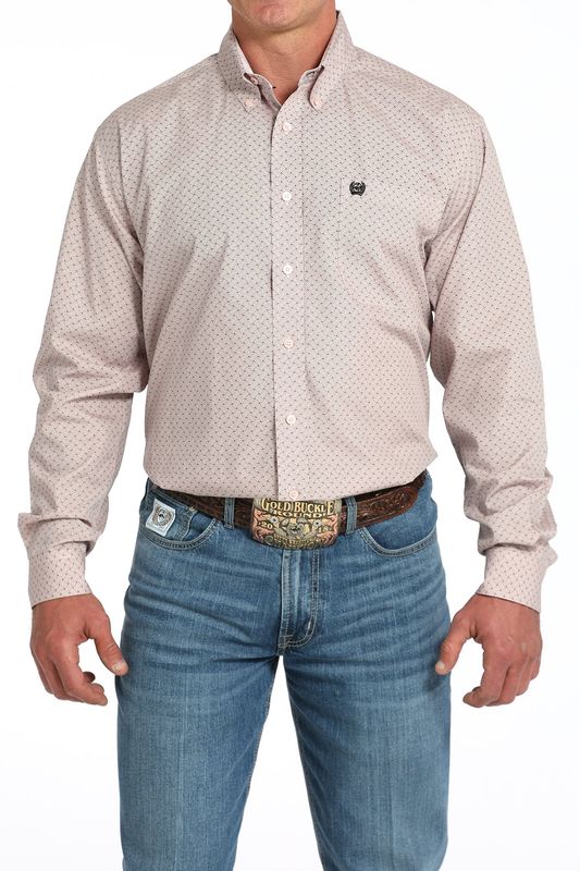 CINCH BASKETWEAVE BUTTON DOWN WESTERN SHIRT