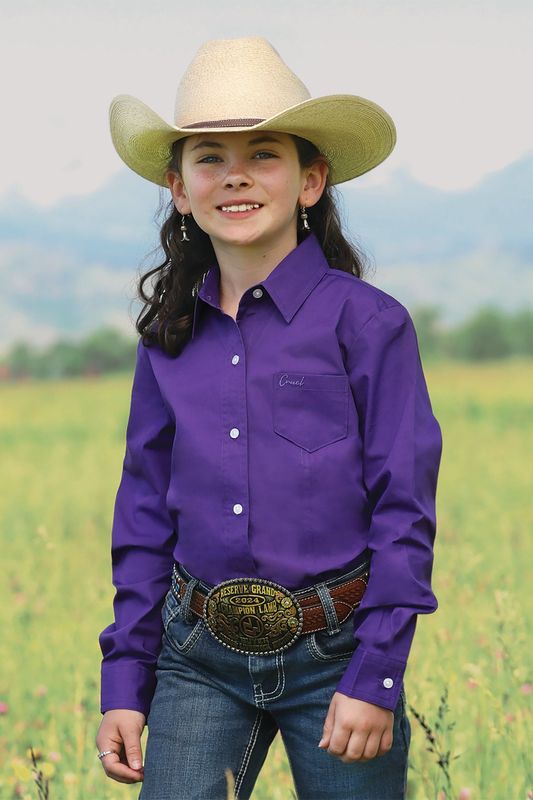 CRUEL GIRLS SOLID BUTTON DOWN WESTERN SHIRT
