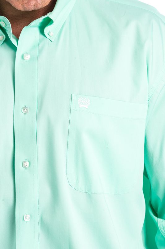 CINCH MEN'S SOLID MINT GREEN BUTTON-DOWN