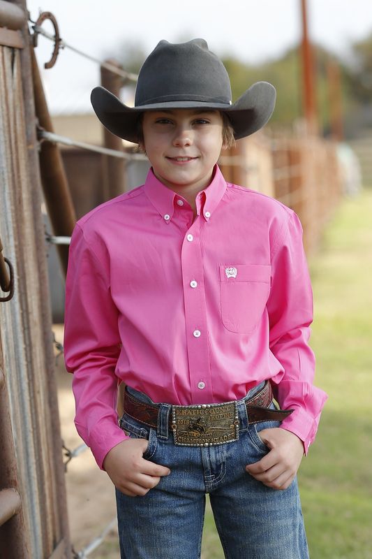 CINCH SOLID BUTTON-DOWN WESTERN SHIRT