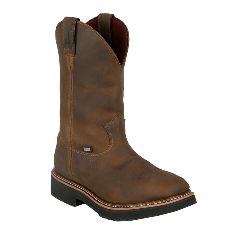 JUSTIN BILLINGS SLIP RESISTANT SQUARE TOE WORK BOOT