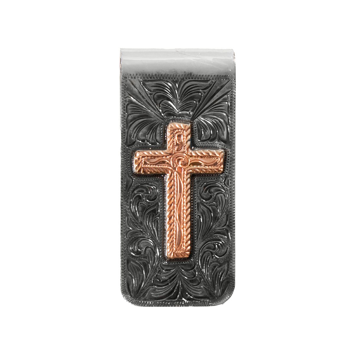 3D COPPER CROSS MONEY CLIP