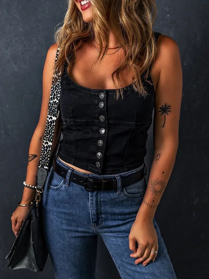 SLIM DENIM TANK TOP