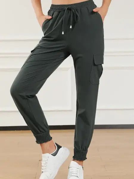 DRAWSTRING HIGH WAIST JOGGERS
