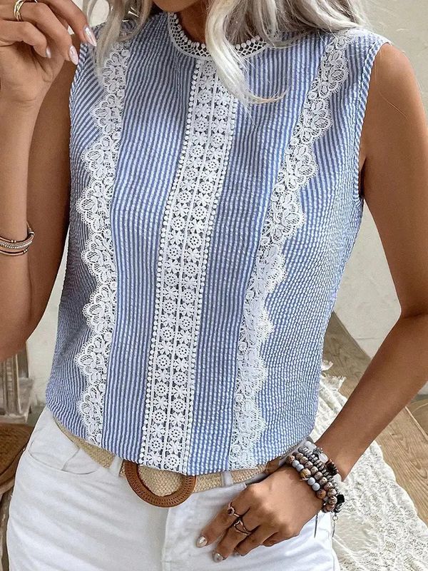 STRIPE LACE TANK TOP
