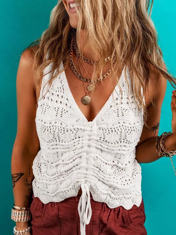 HOLLOWED KNIT SWEATER VEST