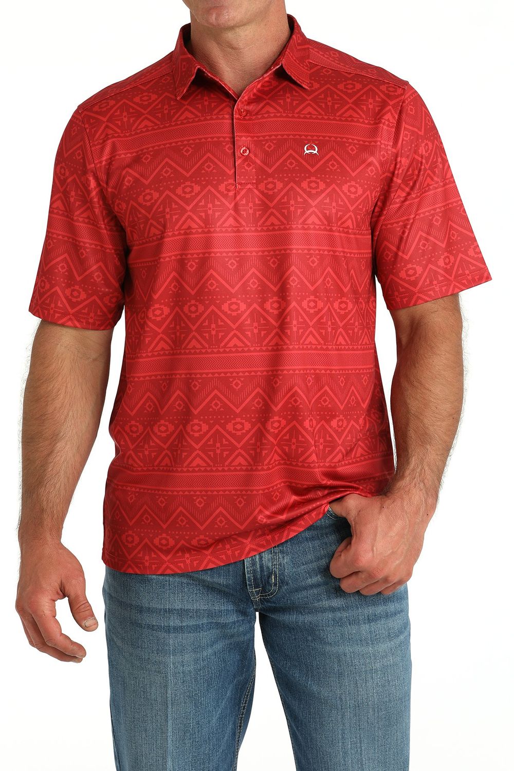 CINCH WESTERN PRINT POLO