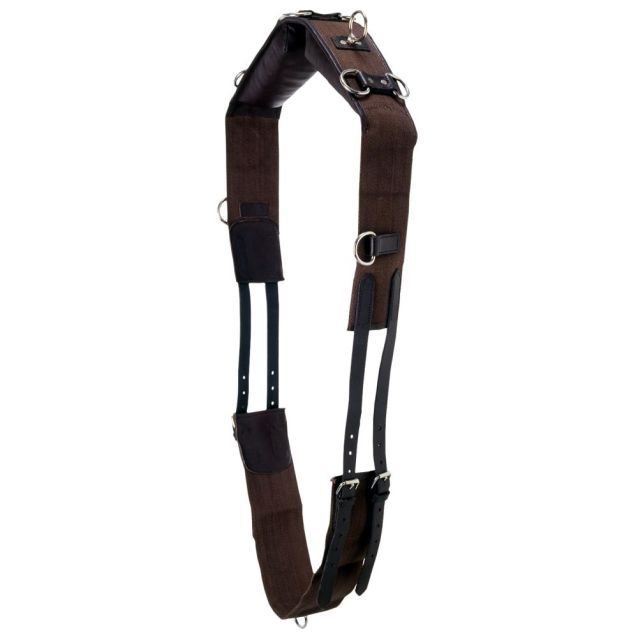 TOUGH 1 LEATHER AND COTTON WEB TRAINING SURCINGLE