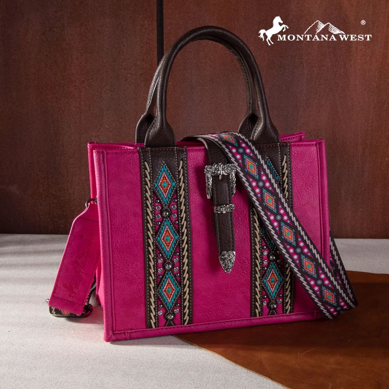MONTANA WEST BUCKLE AZTEC CONCEALED CARRY TOTE/CROSSBODY
