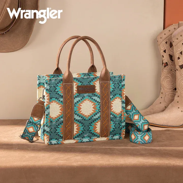 WRANGLER AZTEC DUAL SIDED TOTE/CROSSBODY