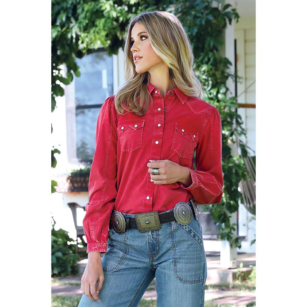 CRUEL WOMENS SNAP WESTERN SHIRT