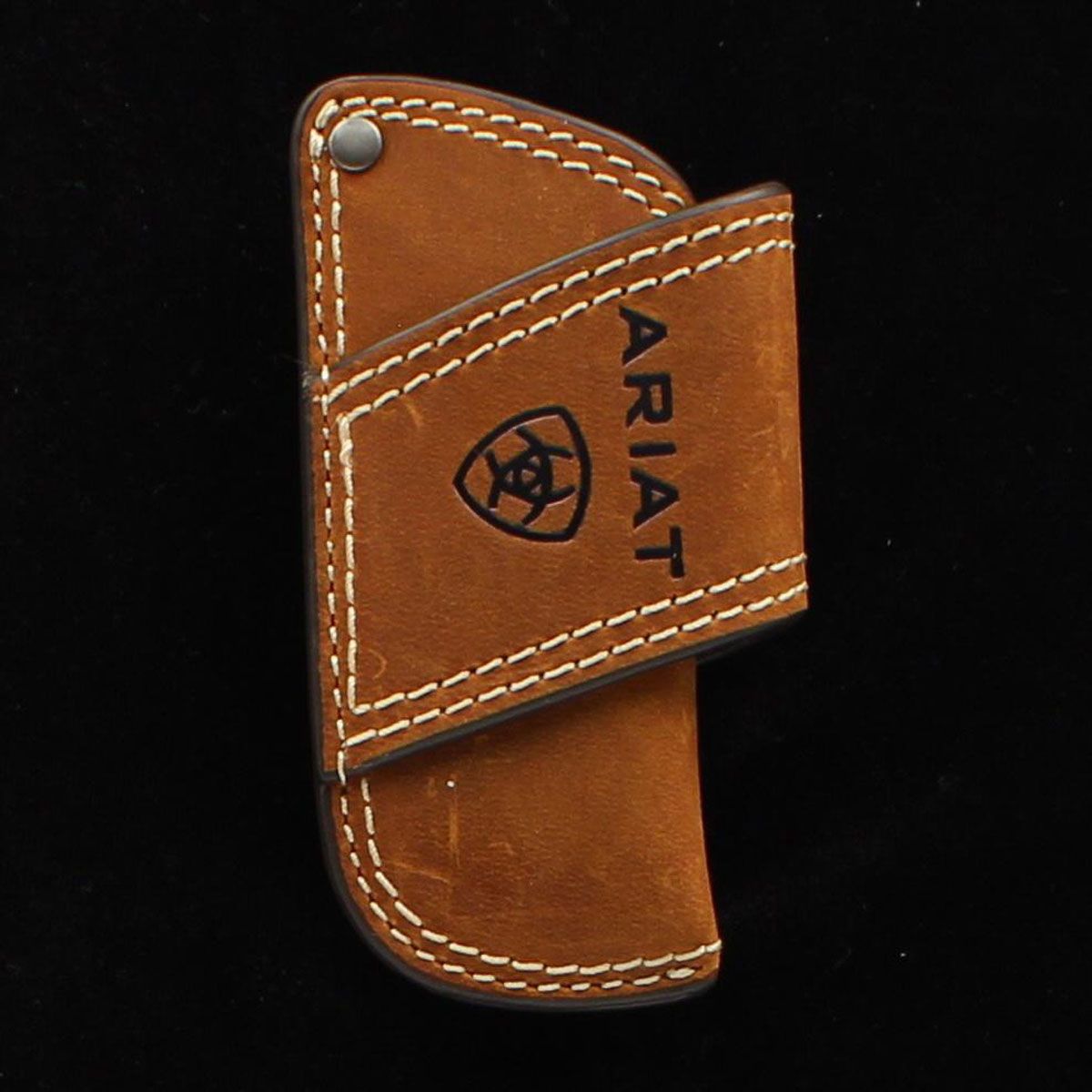 ARIAT BROWN LOGO EMBOSSED KNIFE SHEATH