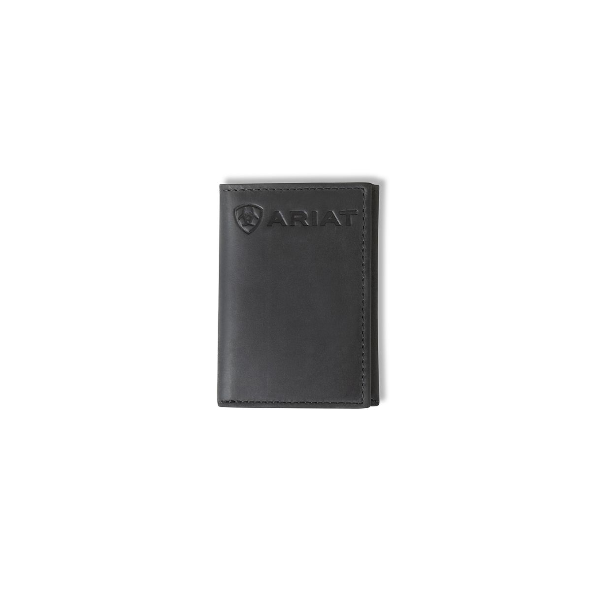 ARIAT BLACK EMBOSSED TRI-FOLD WALLET