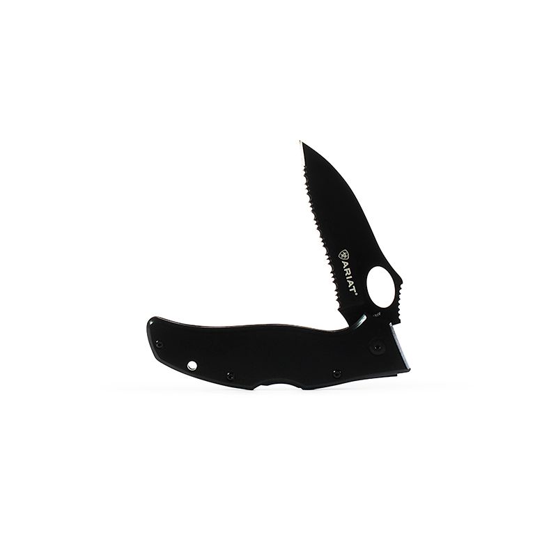 ARIAT SERRATED BLACK FOLDING KNIFE
