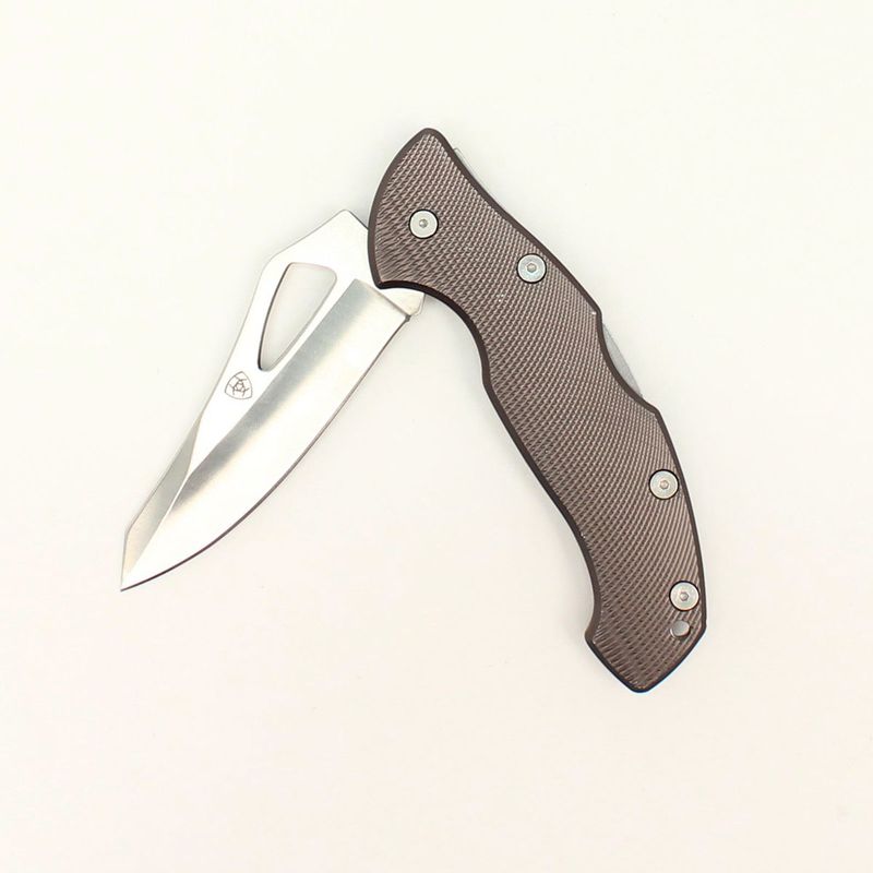 ARIAT PLAIN BLADE GRAY FOLDING KNIFE