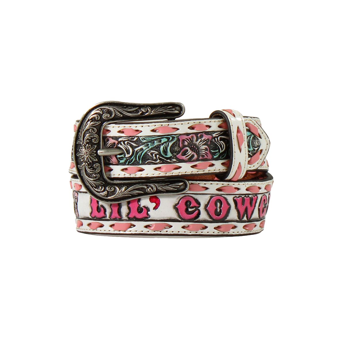 ANGEL RANCH LIL COWGIRL FLORAL EMBOSSED BELT