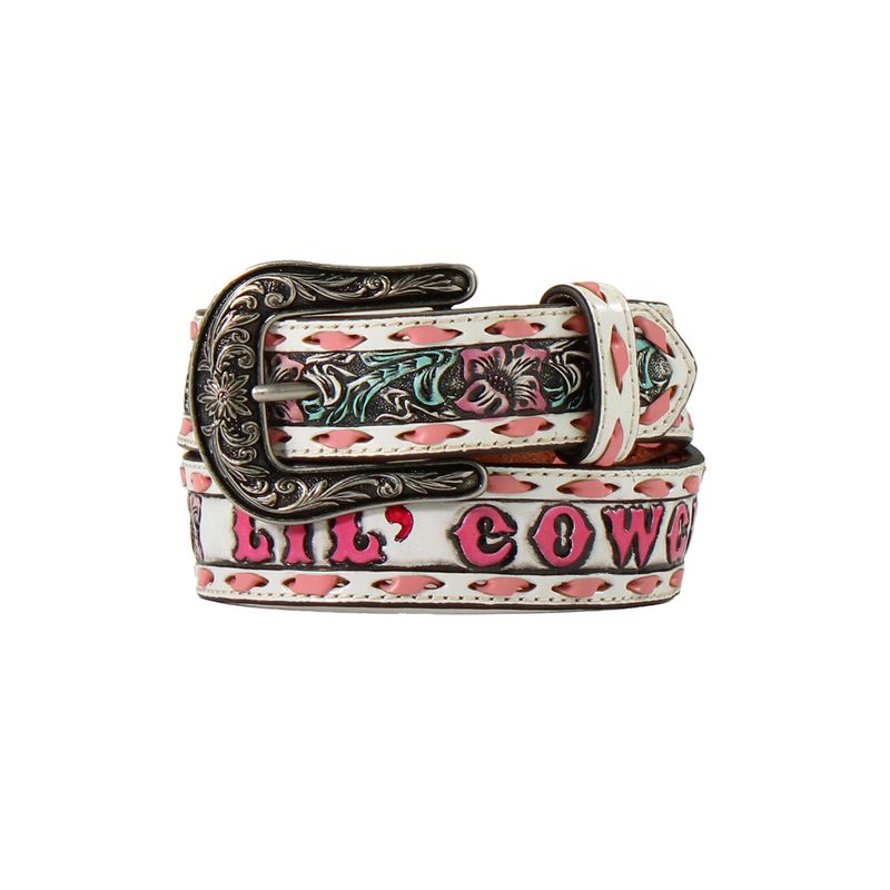 ANGEL RANCH LIL COWGIRL FLORAL EMBOSSED BELT