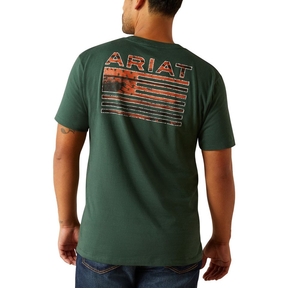 ARIAT RUSTIC WOOD FLAG TEE