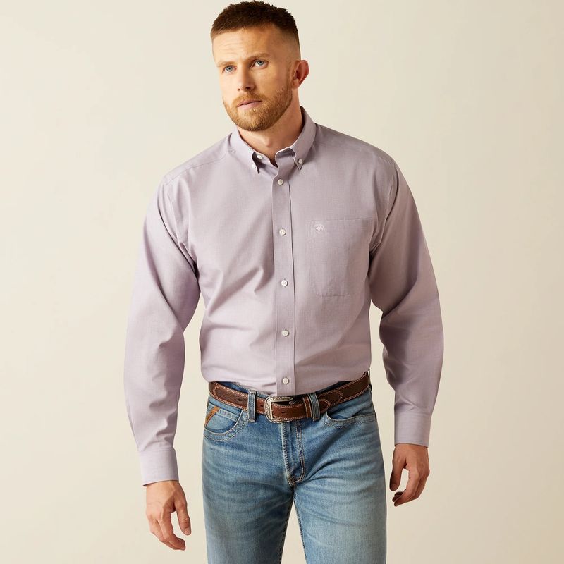 ARIAT WRINKLE FREE SOLID BUTTON DOWN SHIRT