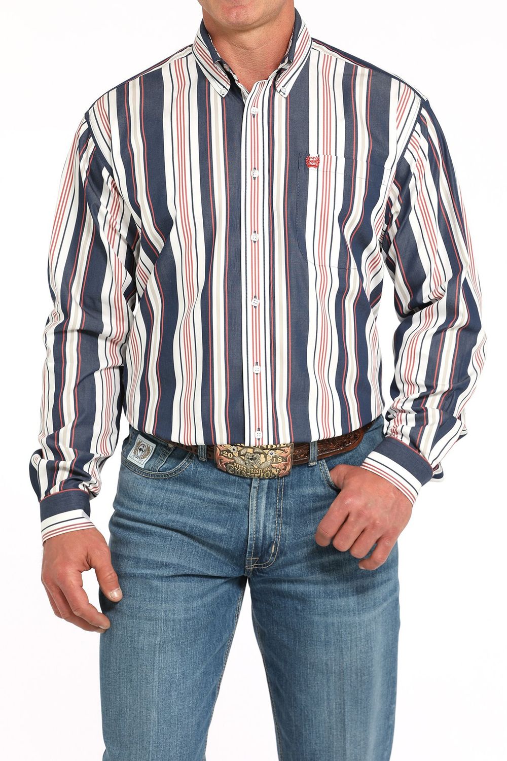 CINCH STRIPED BUTTON DOWN WESTERN SHIRT