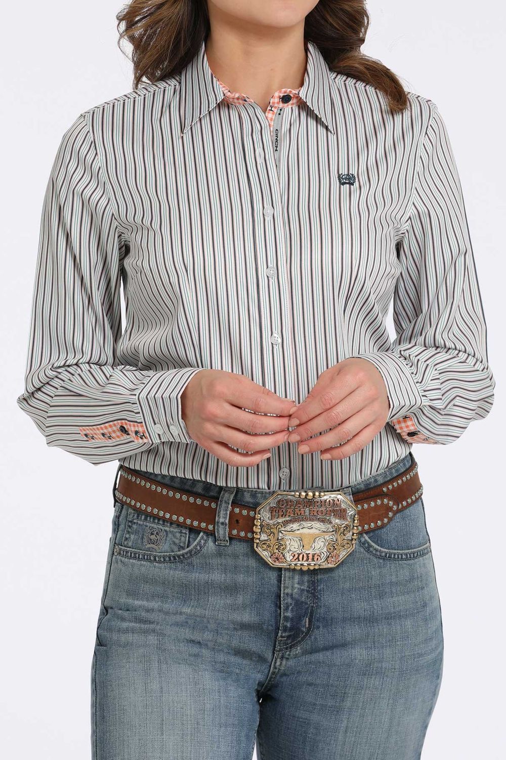 CINCH TENCEL™ STRIPE BUTTON DOWN SHIRT