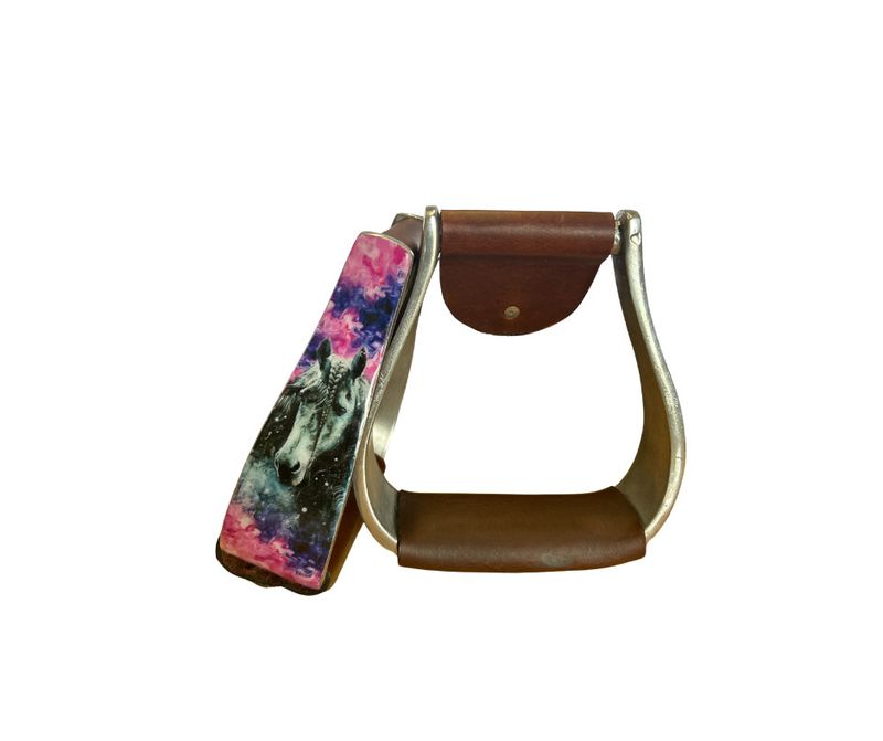 ALUMINUM STIRRUP [PINK/PURPLE HORSE]