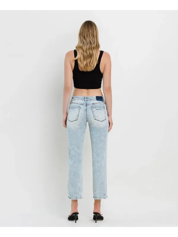 LOVERVET MID RISE CROP REGULAR STRAIGHT JEAN