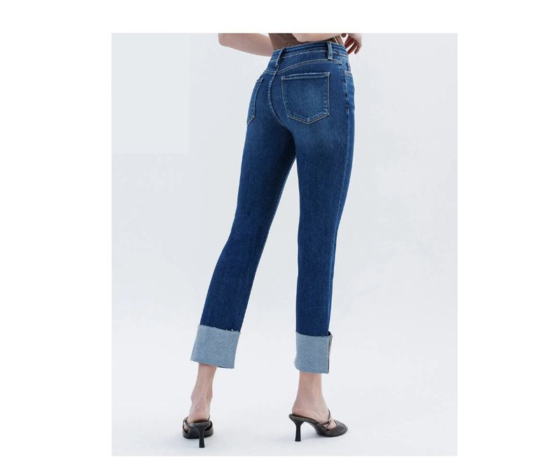 LOVERVET HIGH RISE CUFFED SLIM STRAIGHT JEAN