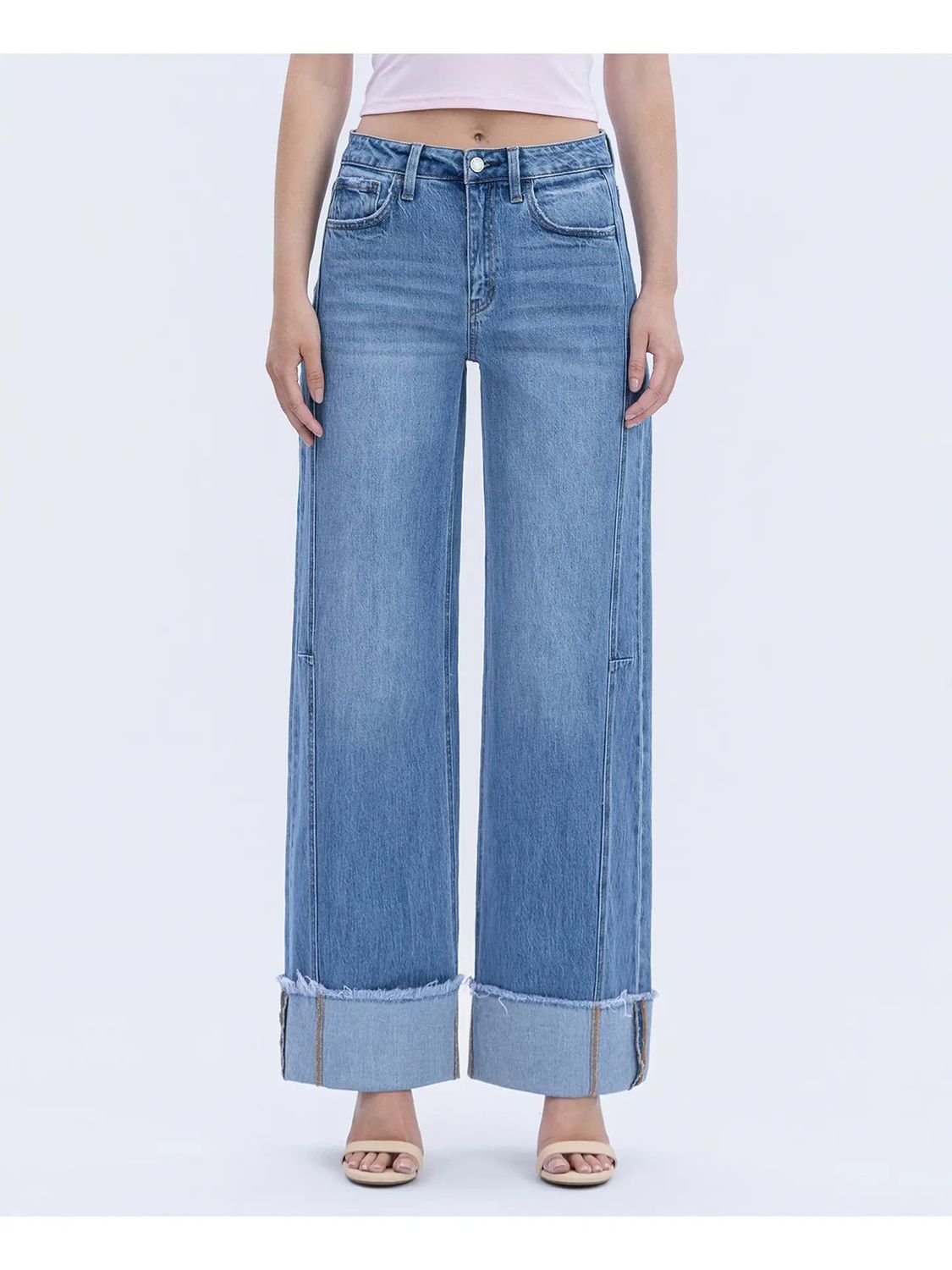 VERVET HIGH RISE CUFFED WIDE JEAN