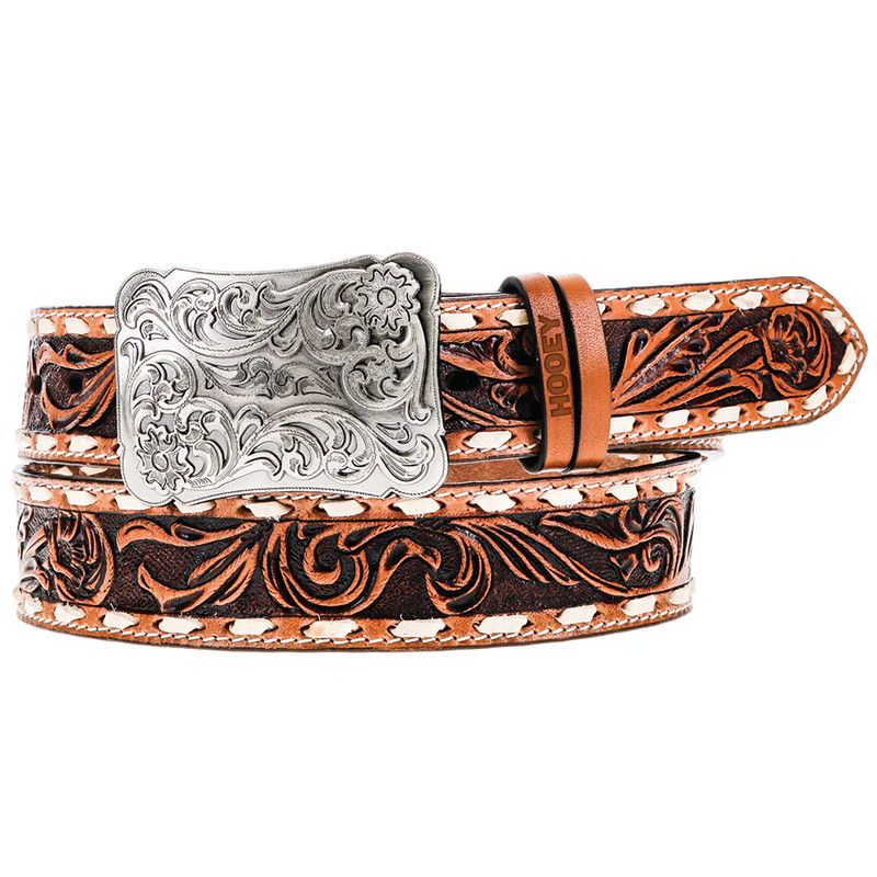 HOOEY &quot;SONOMA&quot; FLORAL HAND TOOLED BELT