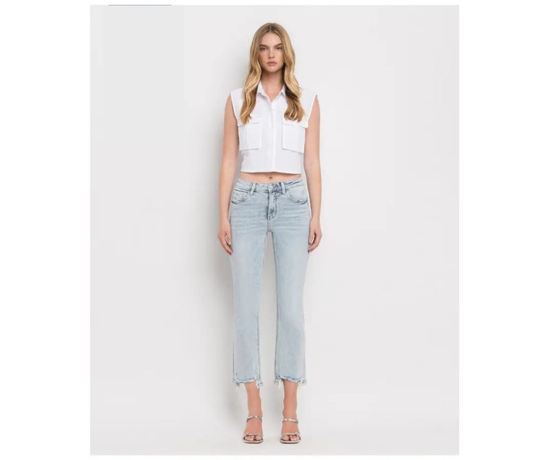 LOVERVET HIGH RISE KICK FLARE JEAN