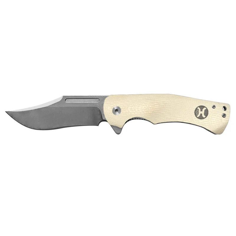 HOOEY &quot;WHITE G10 CLIP POINT FLIPPER&quot; KNIFE